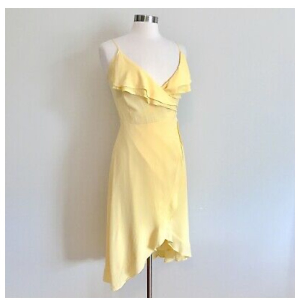 Leith Buttercream Yellow Wrap Dress